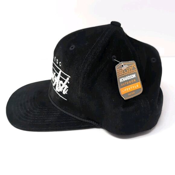 San Diego March and Ash Logo Snap Back Hat Cap Black Corduroy Adjustable NEW NWT - Picture 7 of 14